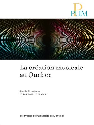 cover image of La création musicale au Québec